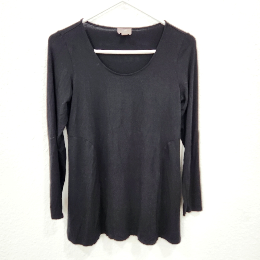 J. Jill | Wearever Collection Scoop Neck Long Sleeve Top Black XS